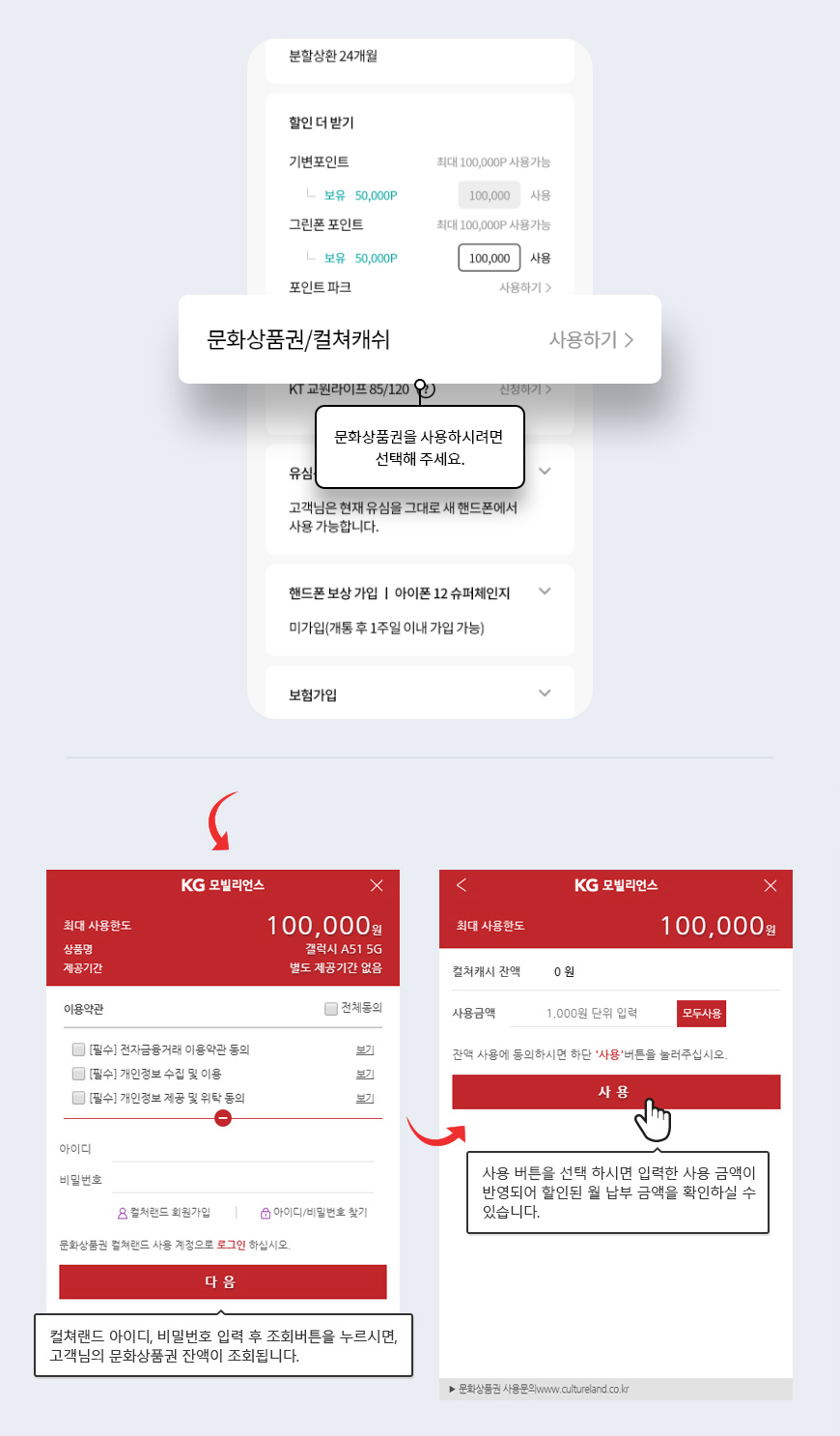 문화상품권을 사용하시려면 선택해 주세요.